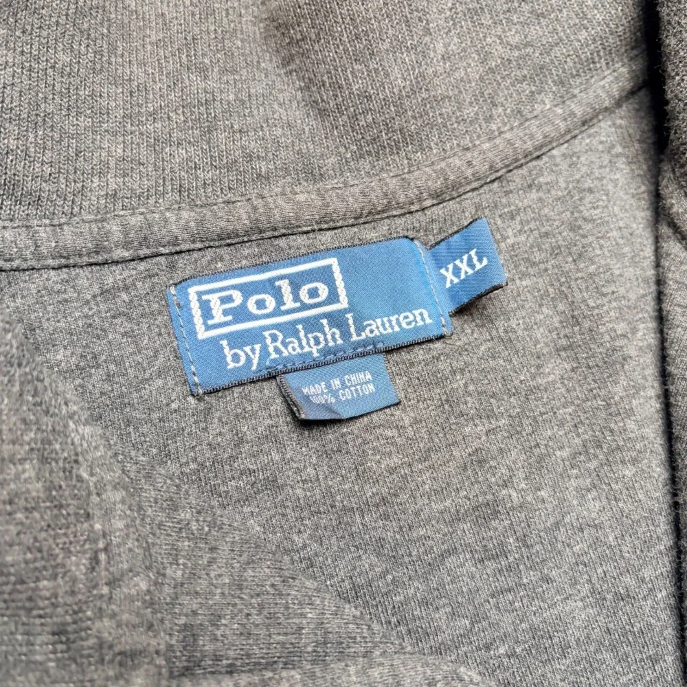 Polo Ralph Lauren Mens XXL Gray 100% Cotton Quarter Zip Sweater Pony Logo